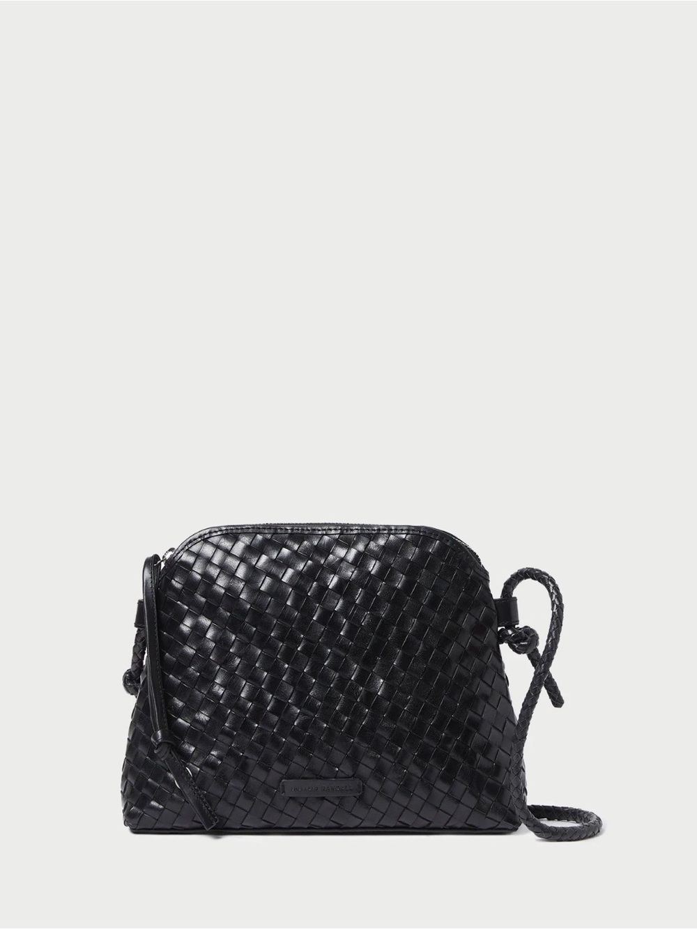 Loeffler Randall Mallory Black Woven Leather Crossbody Bag
